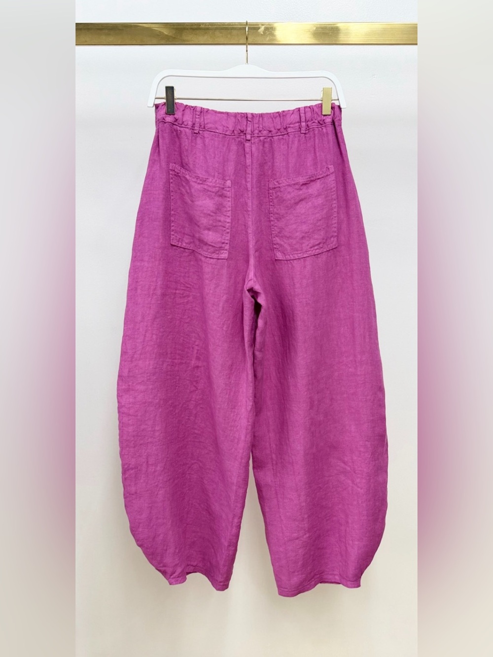 (155163/E11441-OCH) LINEN BARREL PANTS - Picture 2 of 7